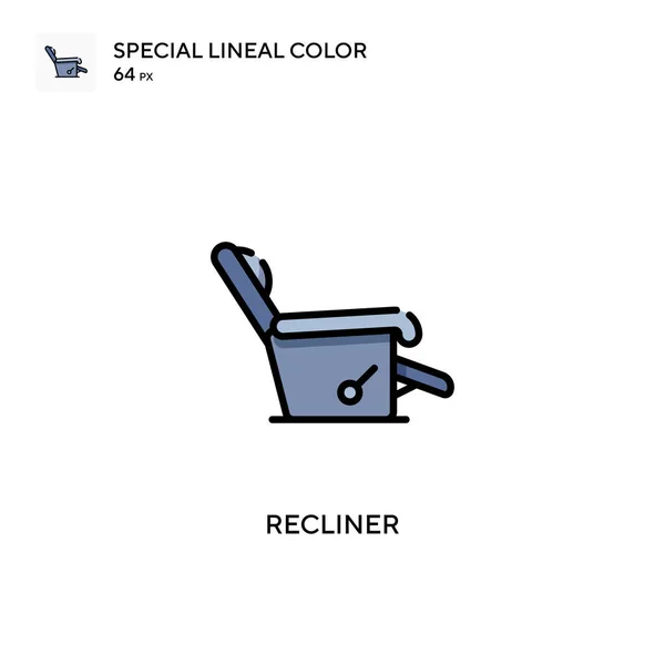 Reclinador Icono Color Lineal Especial Plantilla Diseño Símbolo Ilustración Para — Archivo Imágenes Vectoriales