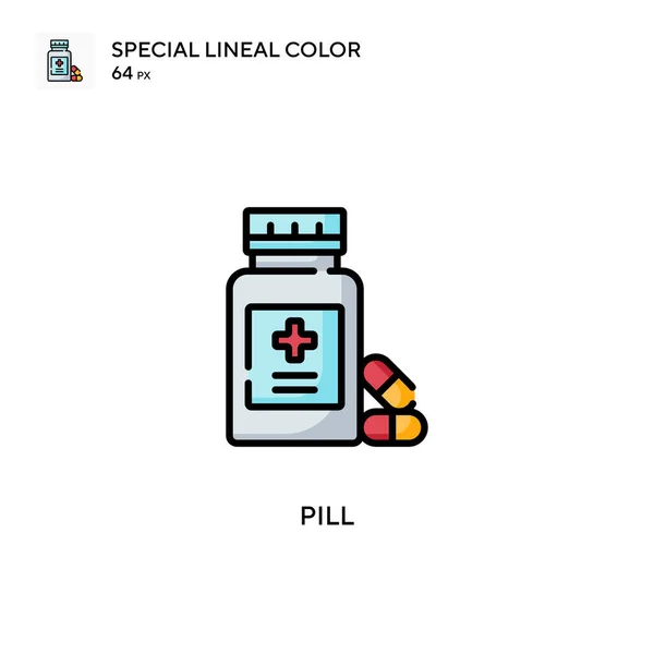 Pill Special Lineal Color Icon 디자인 모바일 — 스톡 벡터