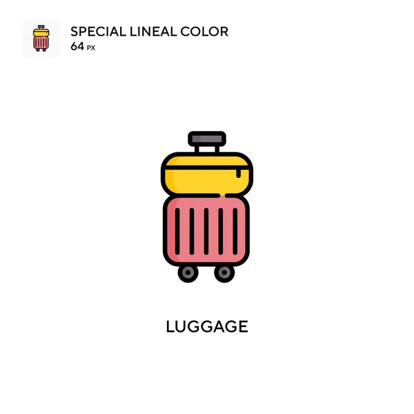 Bagages Icône Spéciale Couleur Linéaire Modèle Conception Symbole Illustration Pour — Image vectorielle