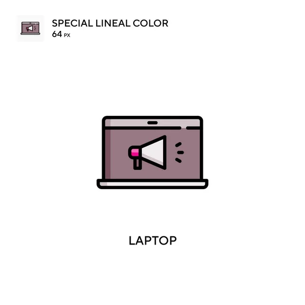 Laptop Ícone Cor Linear Especial Modelo Design Símbolo Ilustração Para — Vetor de Stock