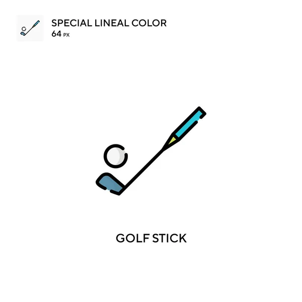 Golfstick Speciale Lineal Kleur Icoon Illustratie Symbool Ontwerp Sjabloon Voor — Stockvector