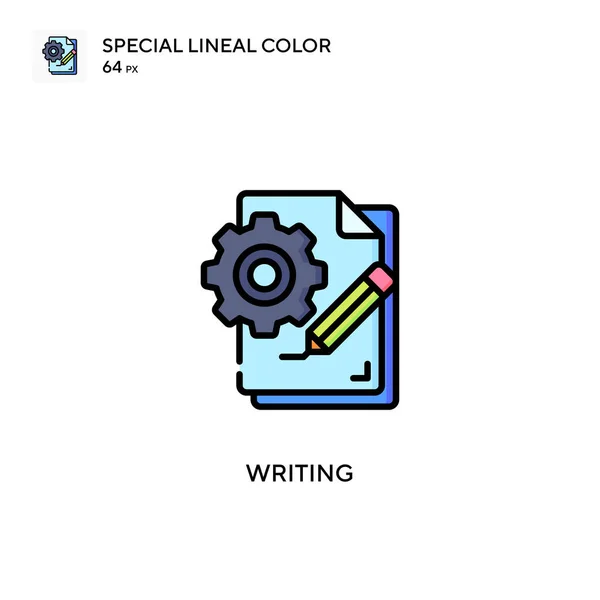 Écriture Icône Spéciale Couleur Linéaire Modèle Conception Symbole Illustration Pour — Image vectorielle