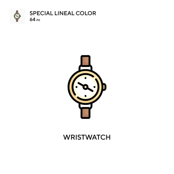 Relógio Pulso Ícone Cor Linear Especial Modelo Design Símbolo Ilustração —  Vetores de Stock