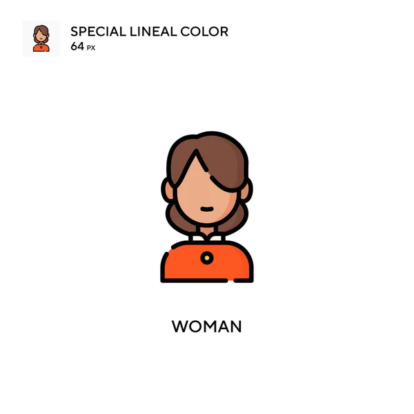 Femme Spécial Lineal Icône Couleur Modèle Conception Symbole Illustration Pour — Image vectorielle