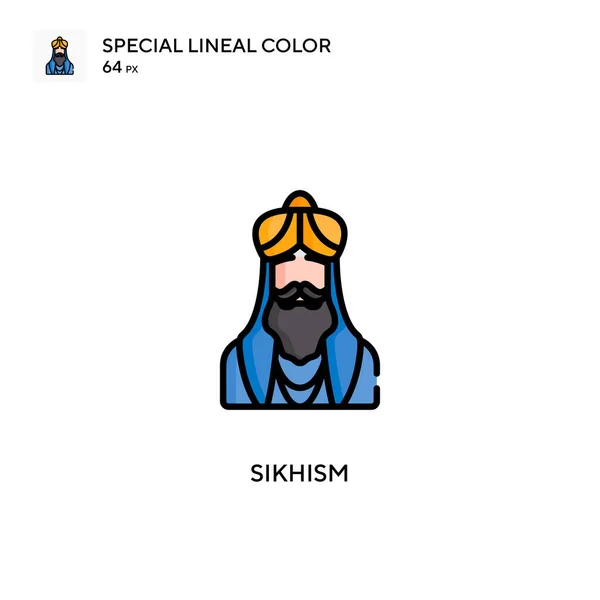 Sikhism Icono Especial Color Lineal Plantilla Diseño Símbolo Ilustración Para — Vector de stock
