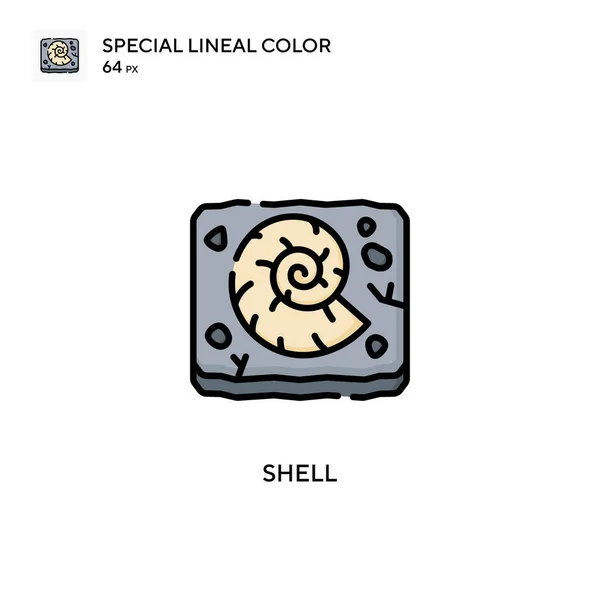 Icône Couleur Spéciale Shell Lineal Modèle Conception Symbole Illustration Pour — Image vectorielle