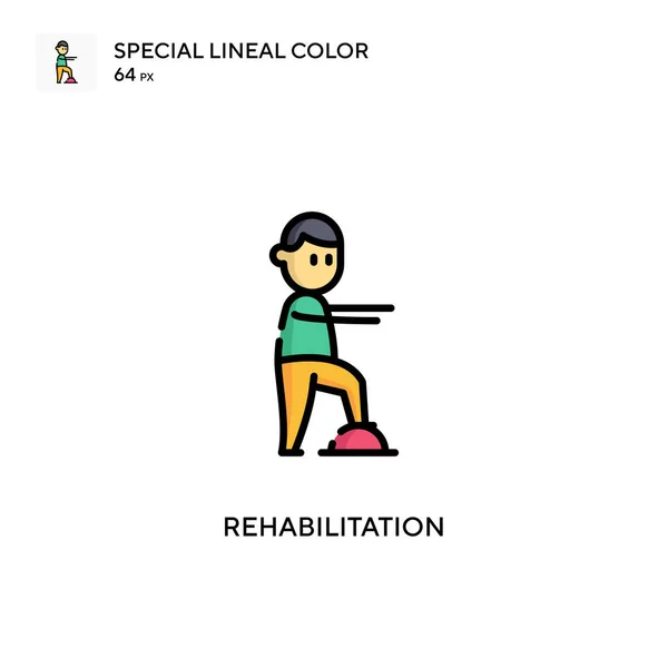 Rehabilitacja Specjalna Ikona Koloru Linii Ilustracja Szablonu Projektu Symbolu Dla — Wektor stockowy