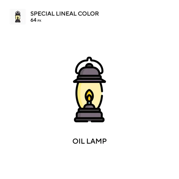 Lampe Huile Icône Spéciale Couleur Linéaire Modèle Conception Symbole Illustration — Image vectorielle