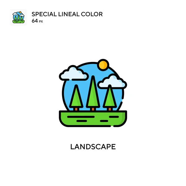 Landscape Special Lineal Color Icon Illustration Symbol Design Template Web — Stock Vector