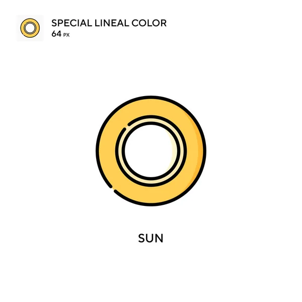 Sol Ícone Cor Linear Especial Modelo Design Símbolo Ilustração Para — Vetor de Stock