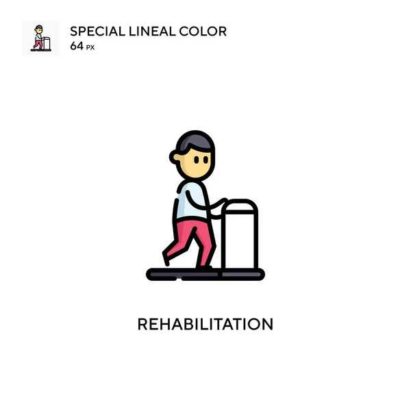 Rehabilitación Icono Especial Color Lineal Plantilla Diseño Símbolo Ilustración Para — Vector de stock