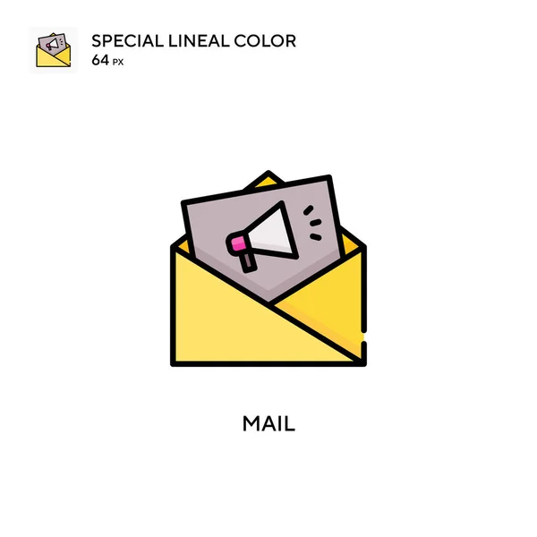 Mail Icono Color Lineal Especial Plantilla Diseño Símbolo Ilustración Para — Vector de stock