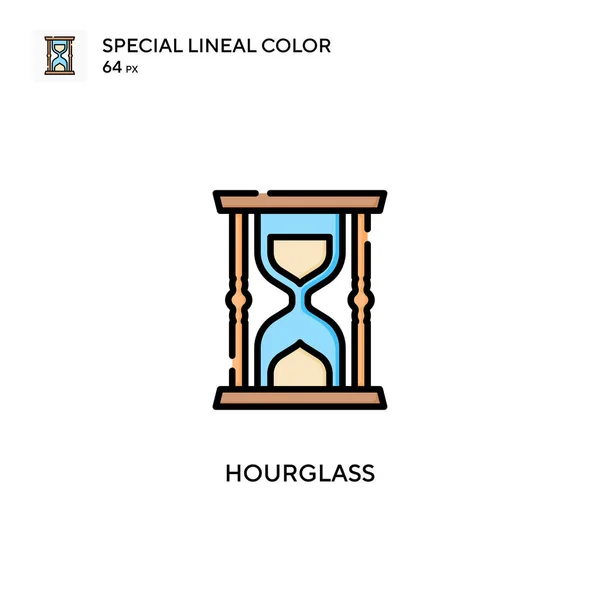 Hourglass Special Lineal Color Icon Illustration Symbol Design Template Web — Stock Vector