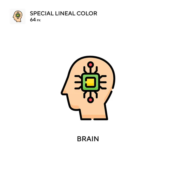 Cerebro Icono Color Lineal Especial Plantilla Diseño Símbolo Ilustración Para — Vector de stock
