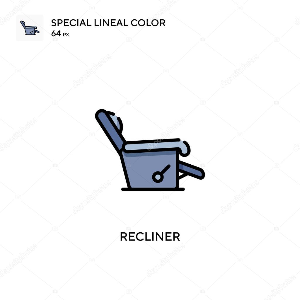 Recliner Special lineal color icon. Illustration symbol design template for web mobile UI element.