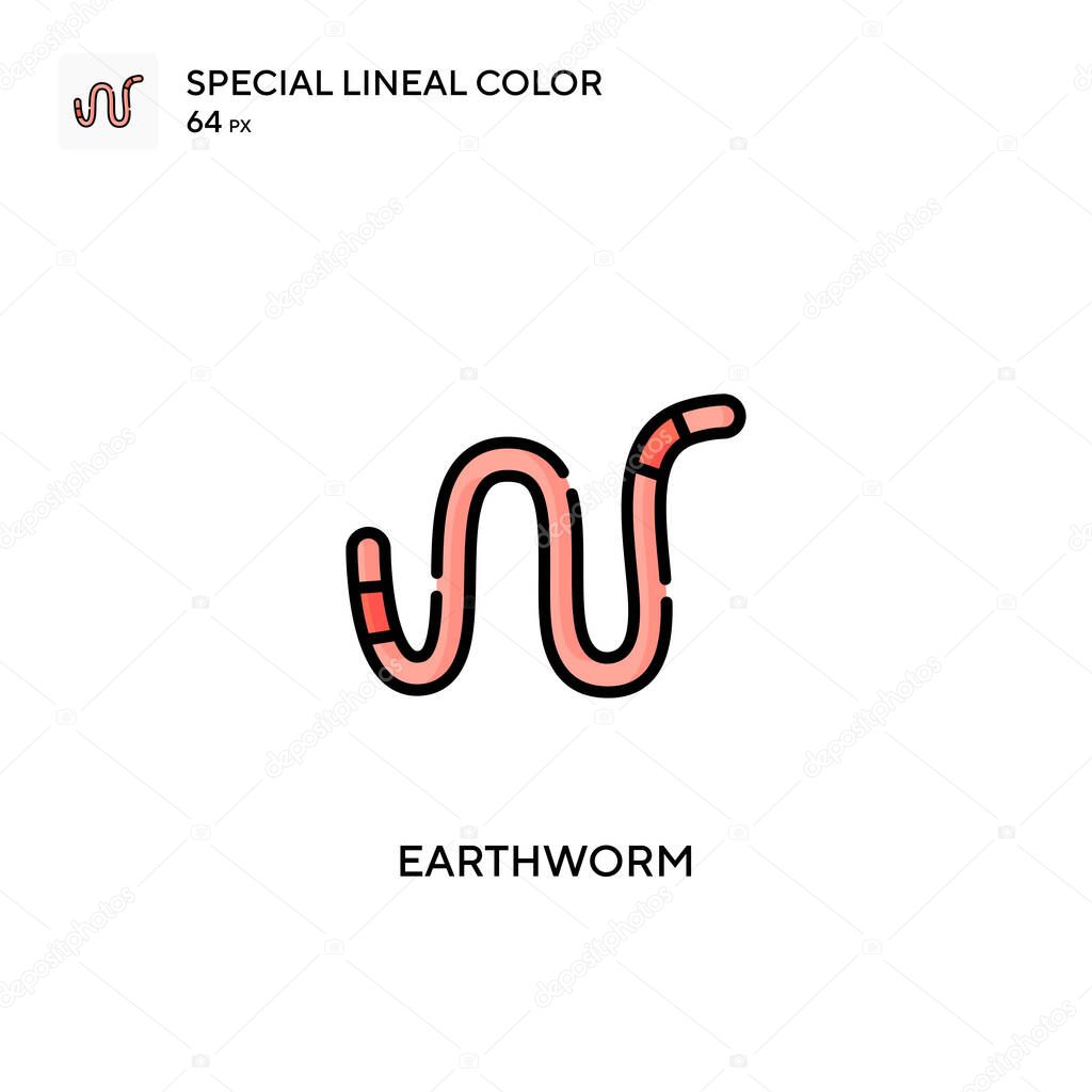 Earthworm Special lineal color icon. Illustration symbol design template for web mobile UI element.