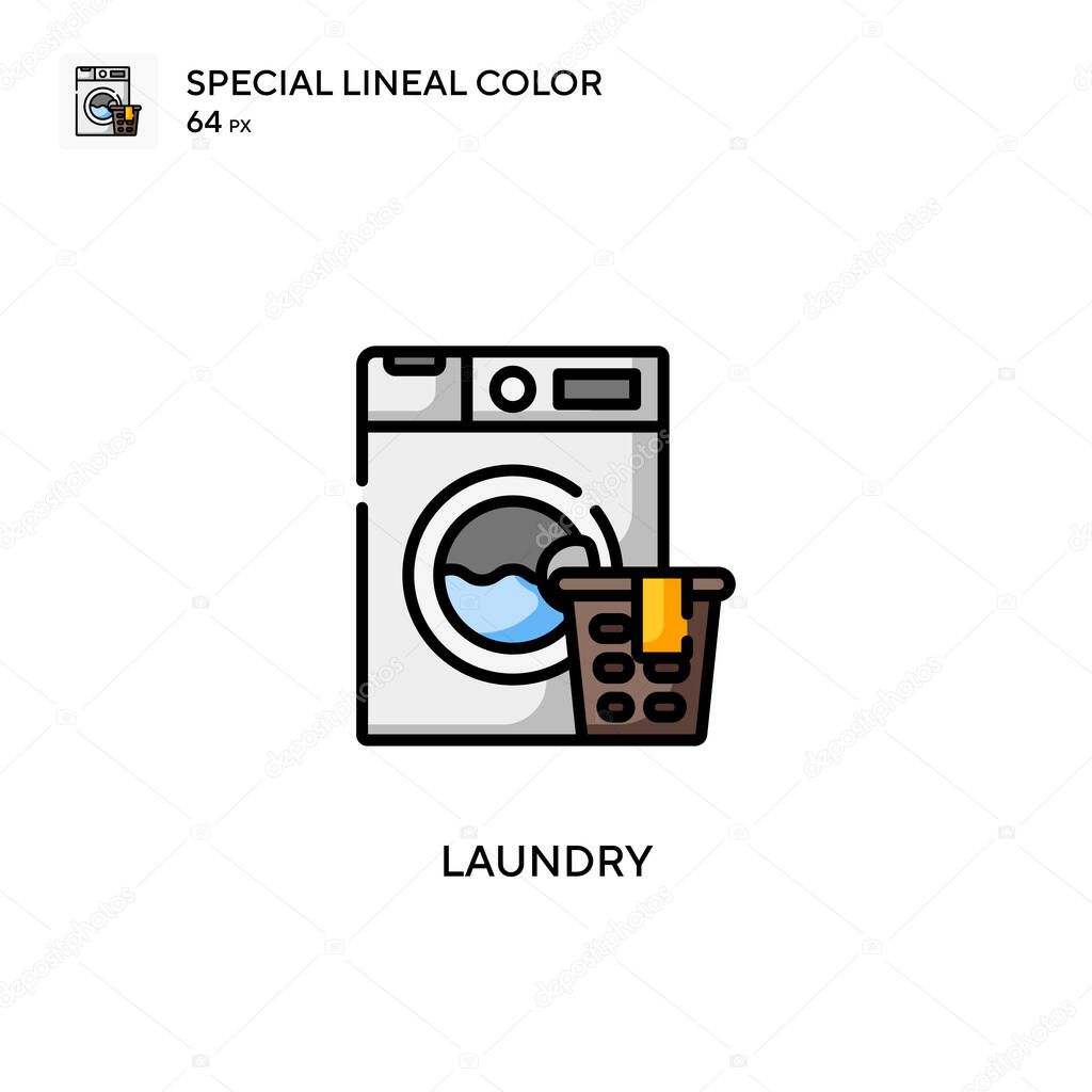Laundry Special lineal color icon. Illustration symbol design template for web mobile UI element.