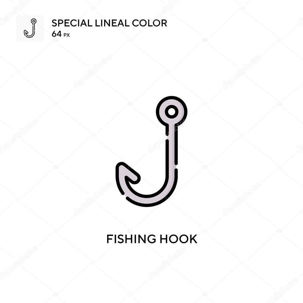 Fishing hook Special lineal color icon. Illustration symbol design template for web mobile UI element.
