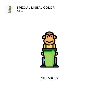 Maymun Özel Çizgi Rengi simgesi. Web mobil UI ögesi için resimleme sembolü tasarım şablonu. Düzenlenebilir vuruş üzerine mükemmel renk modern pictogram.