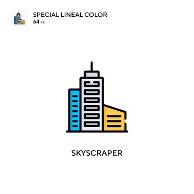 Gökdelen Özel Çizgi Rengi simgesi. Web mobil UI ögesi için resimleme sembolü tasarım şablonu. Düzenlenebilir vuruş üzerine mükemmel renk modern pictogram.