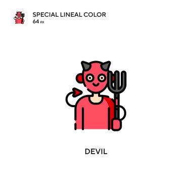 Devil Special Lineal renk ikonu. Web mobil UI ögesi için resimleme sembolü tasarım şablonu. Düzenlenebilir vuruş üzerine mükemmel renk modern pictogram.