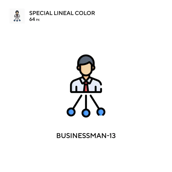 Affärsman Speciell Linjal Färg Ikon Illustration Symbol Design Mall För — Stock vektor
