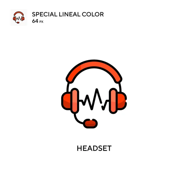 Auriculares Icono Color Lineal Especial Plantilla Diseño Símbolo Ilustración Para — Vector de stock