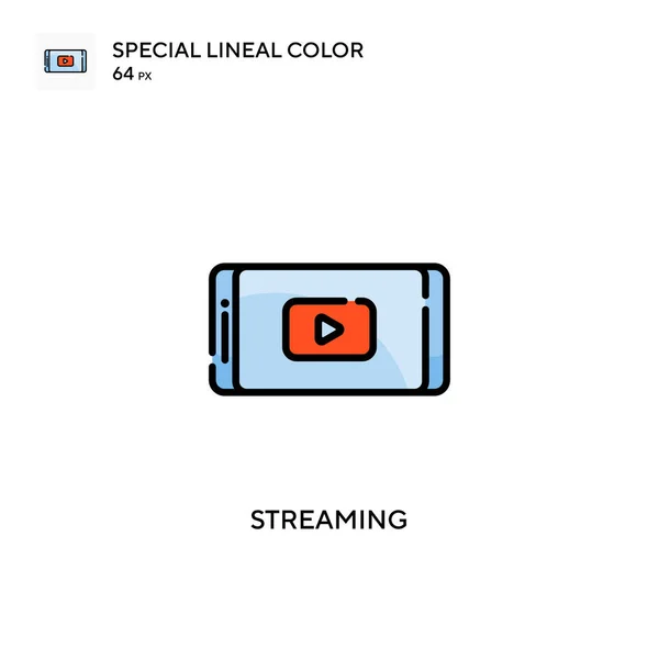 Streaming Icono Especial Color Lineal Plantilla Diseño Símbolo Ilustración Para — Vector de stock