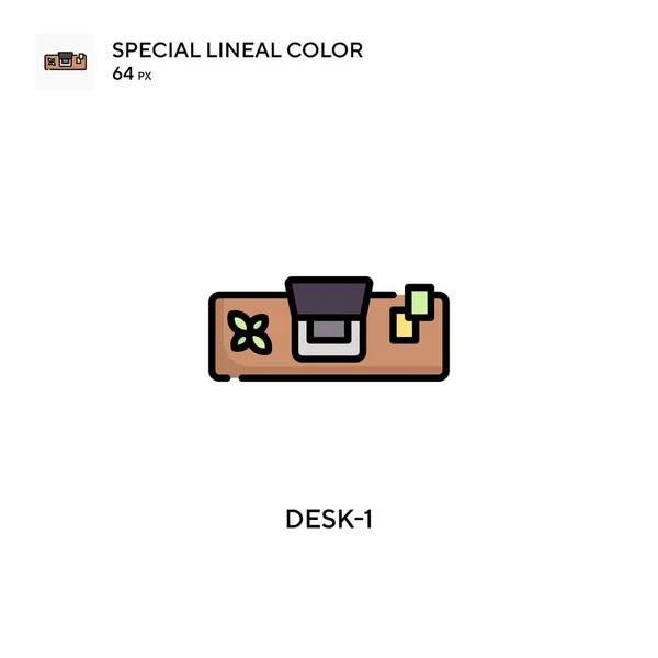Desk Különleges Lineáris Szín Ikon Illusztráció Szimbólum Design Sablon Web — Stock Vector