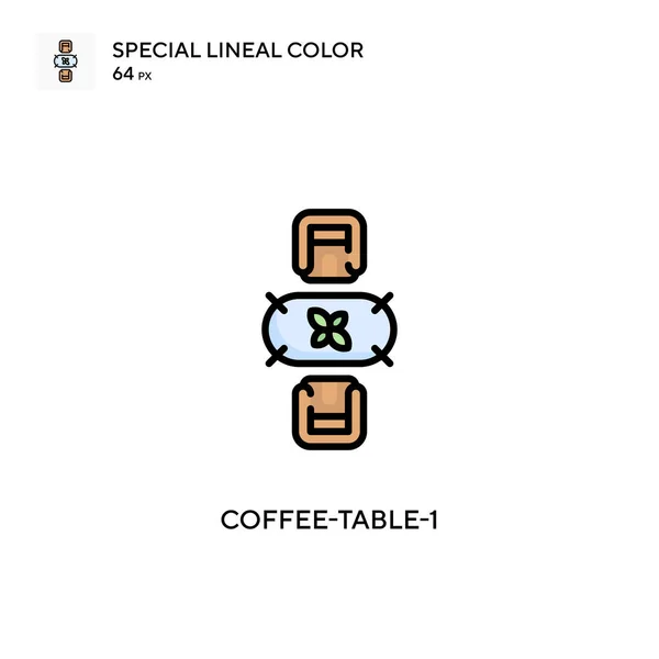 Koffie Tafel Speciale Lijnkleur Icoon Illustratie Symbool Ontwerp Sjabloon Voor — Stockvector