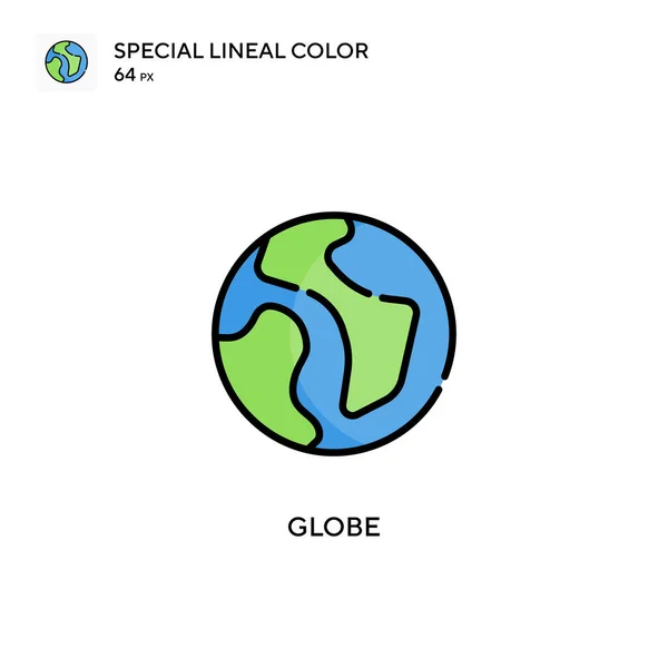 Globe Icono Especial Color Lineal Plantilla Diseño Símbolo Ilustración Para — Vector de stock