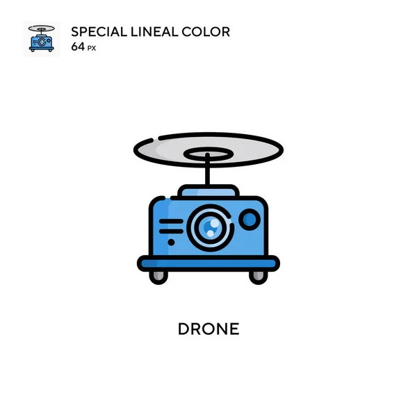 Drone Icône Spéciale Couleur Linéaire Modèle Conception Symbole Illustration Pour — Image vectorielle