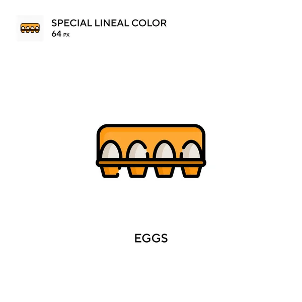 Huevos Icono Especial Color Lineal Plantilla Diseño Símbolo Ilustración Para — Vector de stock