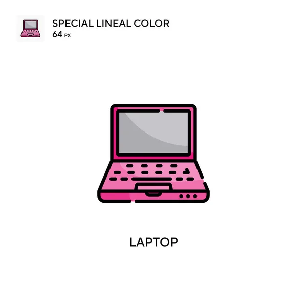 Laptop Ícone Cor Linear Especial Modelo Design Símbolo Ilustração Para — Vetor de Stock