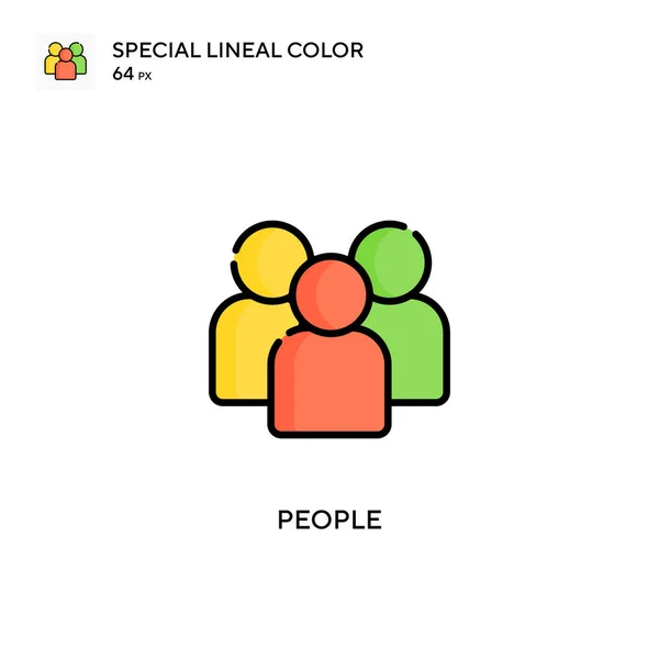 Folk Speciella Linjal Färg Ikon Illustration Symbol Design Mall För — Stock vektor
