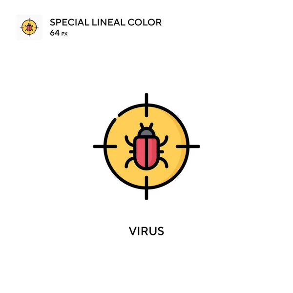 Вирус Специальный Цвет Иконки Шаблон Оформления Символов Иллюстрации Веб Мобильного — стоковый вектор