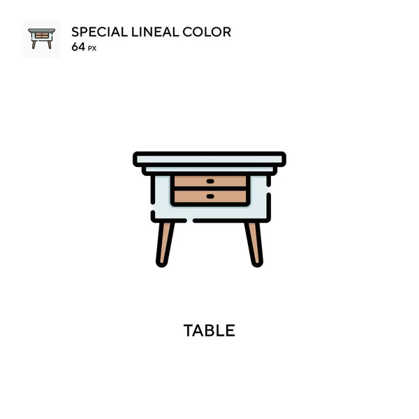 Tabela Ícone Cor Linear Especial Modelo Design Símbolo Ilustração Para — Vetor de Stock