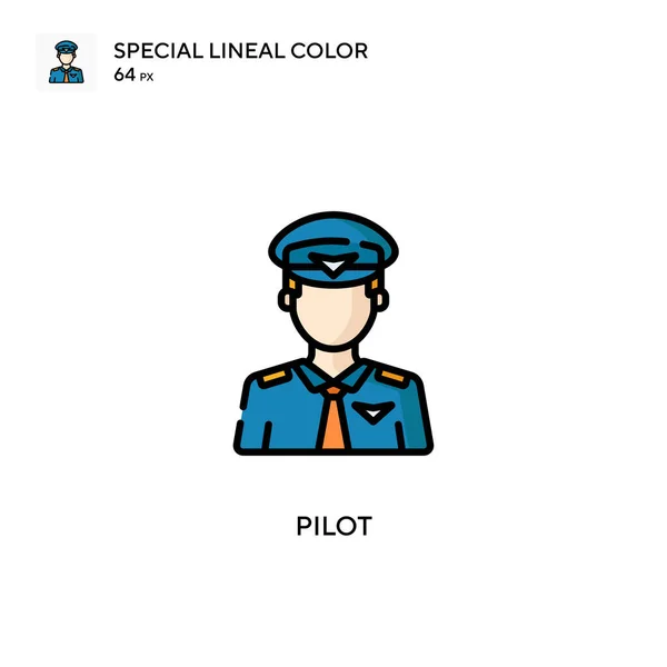 Pilota Speciale Icona Colori Lineari Illustrazione Modello Design Simbolo Elemento — Vettoriale Stock