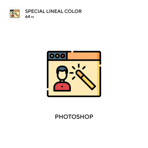 Photoshop特殊線色アイコン WebモバイルUi要素用のイラスト記号デザインテンプレート 編集可能なストローク上の完璧な色現代ピクトグラム — ストックベクタ