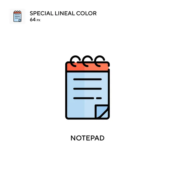 Notatnik Specjalna Ikona Koloru Liniowego Wzór Symbolu Ilustracji Dla Mobilnego — Wektor stockowy