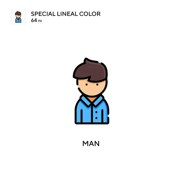 Homem Ícone Cor Linear Especial Modelo Design Símbolo Ilustração Para — Vetor de Stock