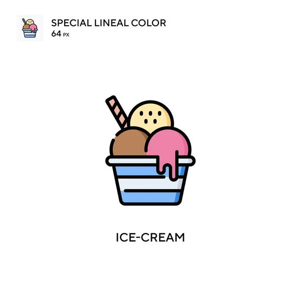 Ice Cream Special Lineal Color Icon Illustration Symbol Design Template — Stock Vector