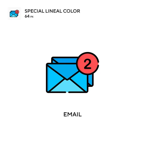 Email Special Lineal Color Icon 디자인 모바일 요소를 템플릿 스트로크에 — 스톡 벡터