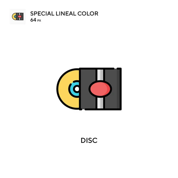Disco Icono Especial Color Lineal Plantilla Diseño Símbolo Ilustración Para — Vector de stock
