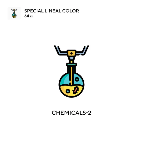 Chemicals Icono Especial Color Lineal Plantilla Diseño Símbolo Ilustración Para — Vector de stock