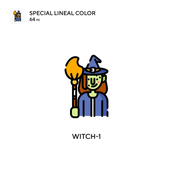 Witch 1特殊的线形彩色图标 Web移动Ui元素的说明性符号设计模板 关于可编辑笔画的完美色彩现代象形文字 — 图库矢量图片