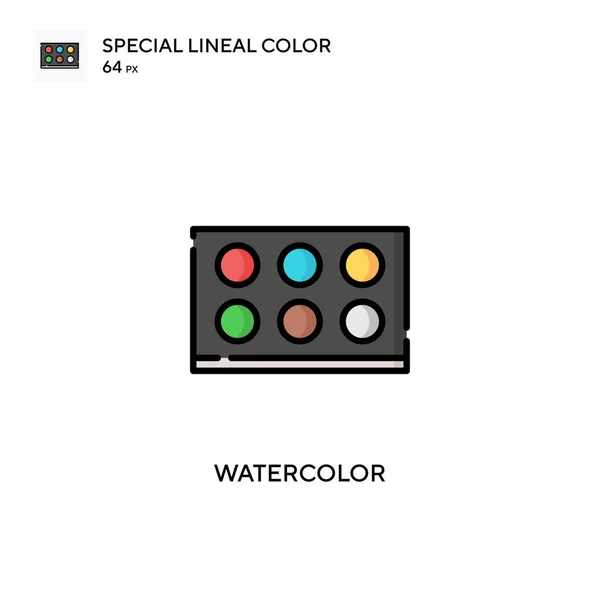 Aquarela Ícone Cor Linear Especial Modelo Design Símbolo Ilustração Para — Vetor de Stock