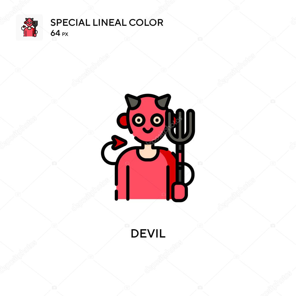 Devil Special lineal color icon. Illustration symbol design template for web mobile UI element. Perfect color modern pictogram on editable stroke.