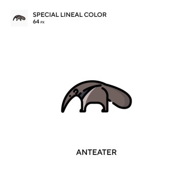 Anteater Özel Renk Simgesi. Web mobil UI ögesi için resimleme sembolü tasarım şablonu. Düzenlenebilir vuruş üzerine mükemmel renk modern pictogram.