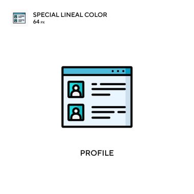 Profil Özel doğrusal renk simgesi. Web mobil UI ögesi için resimleme sembolü tasarım şablonu. Düzenlenebilir vuruş üzerine mükemmel renk modern pictogram.